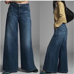 Pilcro by Anthropologie high rise wide leg trouser jeans size 32